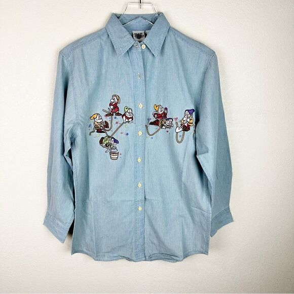 Disney Tops - Vintage 90s Disney Catalog Snow White 7 Dwarfs Button Down Blouse Small